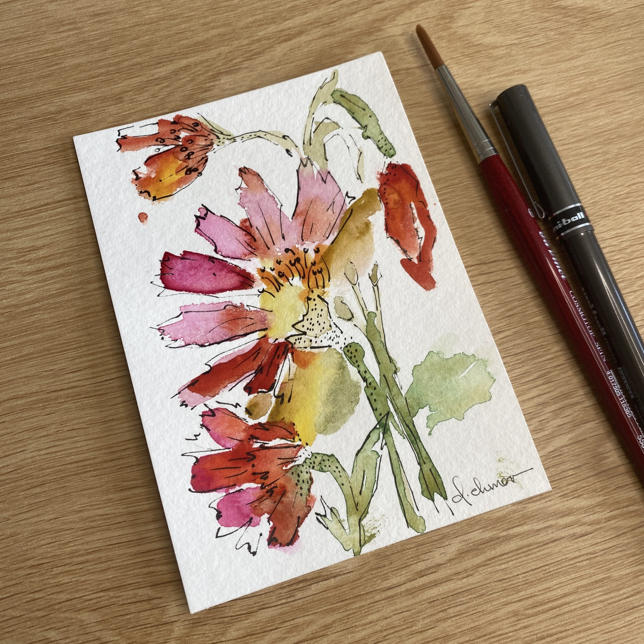 Bold Blooms (Peachy) — Original Painting - Image 2