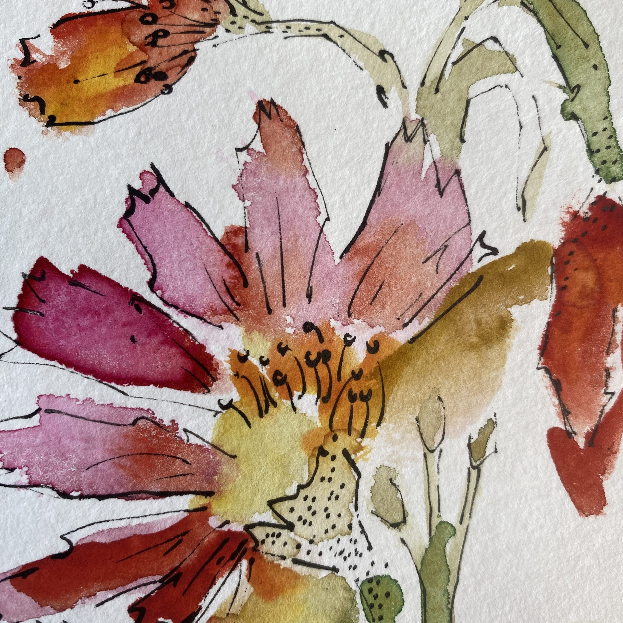 Bold Blooms (Peachy) — Original Painting - Image 3