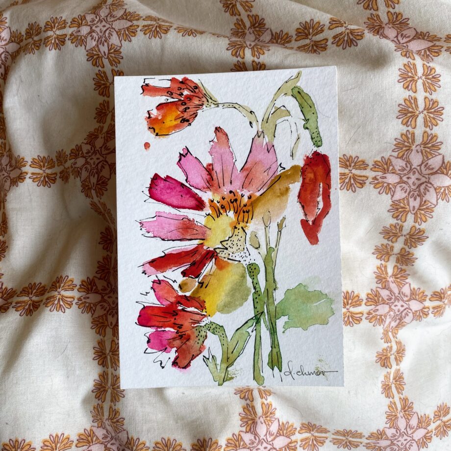 Bold Blooms (Peachy) — Original Painting