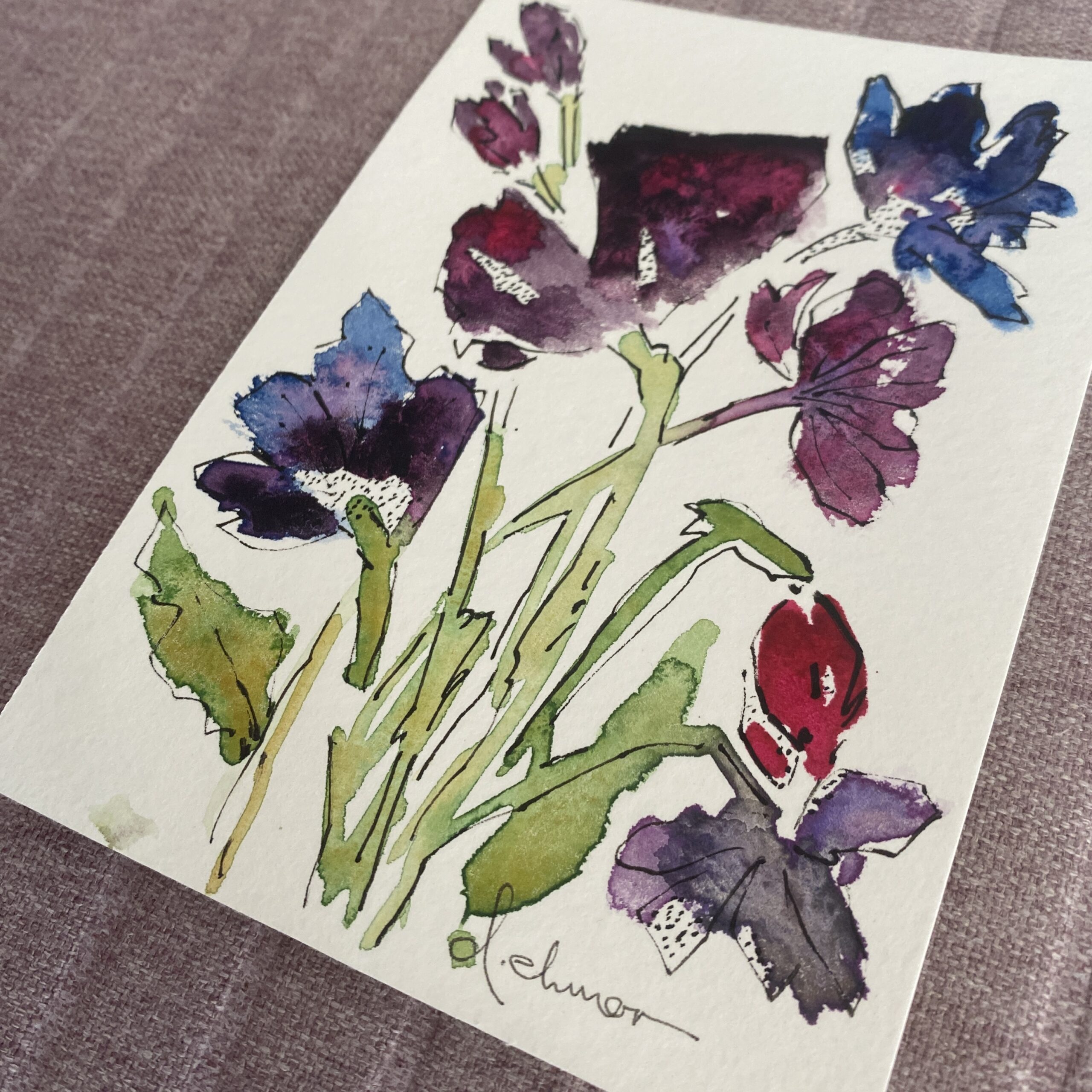 Bold Blooms (Moody) — Original Painting - Image 3