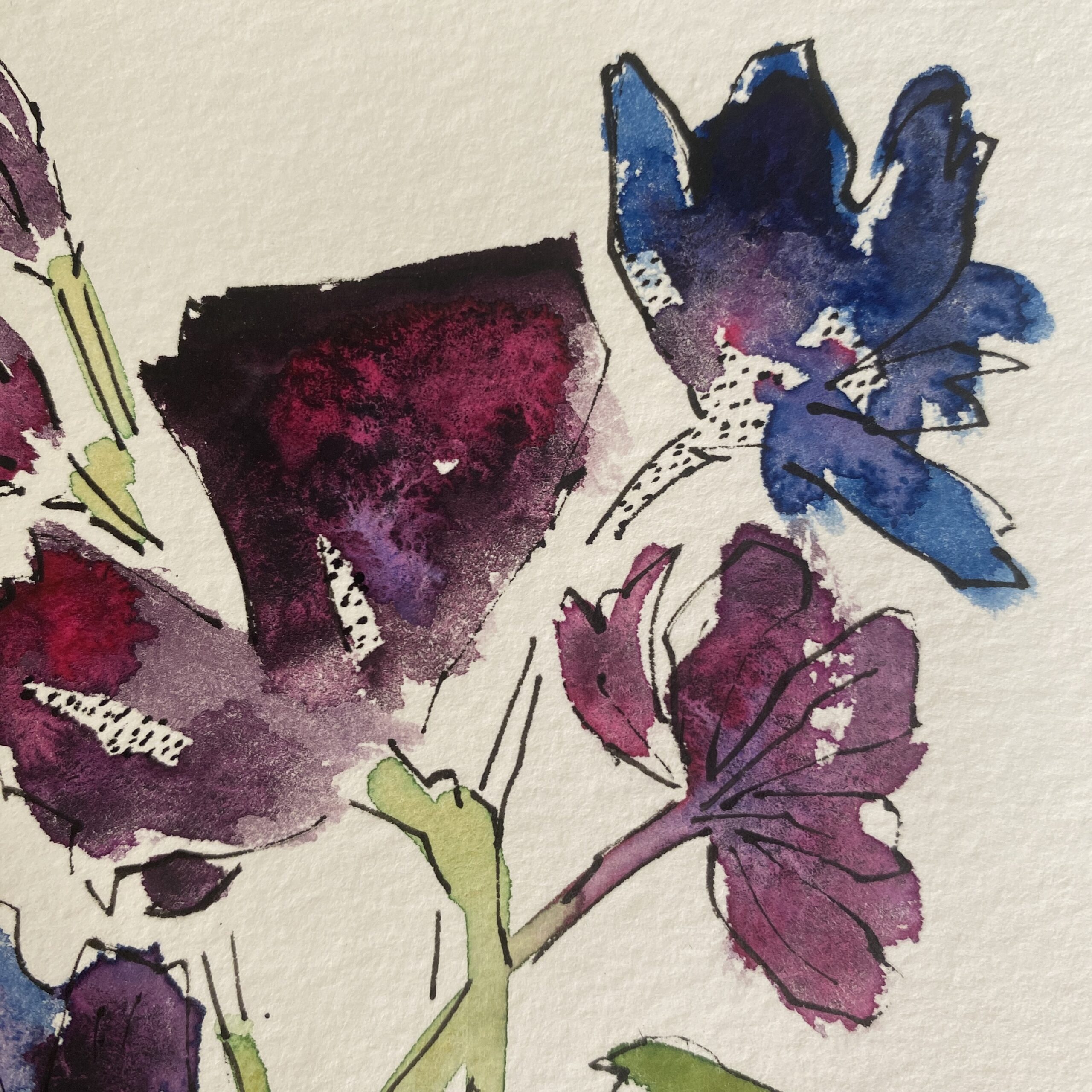 Bold Blooms (Moody) — Original Painting - Image 2